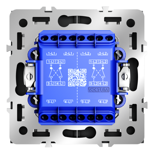Перекрестный переключатель встраиваемый Voltum S70 двухклавишный 10А, (графит) VLS020507 дополнительное фото фото 6