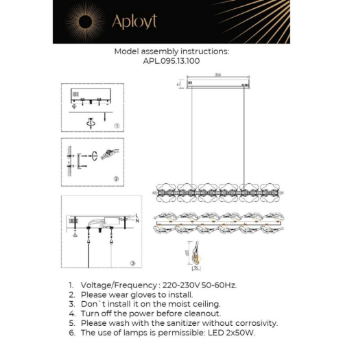 Подвесная люстра Aployt Fifi APL.095.13.100 изображение в интернет-магазине Cramer Light фото 3