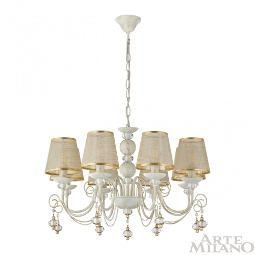 Подвесная люстра Arte Milano 347620/8 WT+G изображение в интернет-магазине Cramer Light фото 4