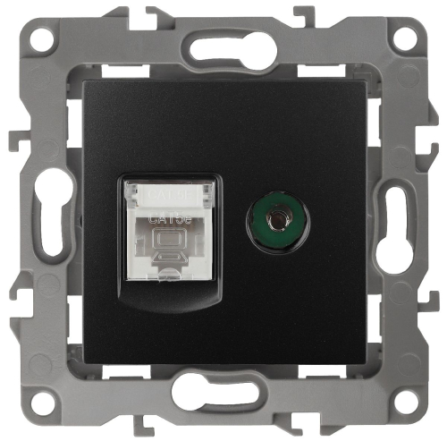 Розетка комбинированная RJ45+TV Эра 12-3110-05 Б0027445 дополнительное фото