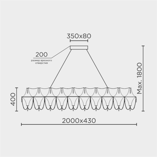 Подвесная люстра Modelux premium ML.5603.2000P CH изображение в интернет-магазине Cramer Light фото 3