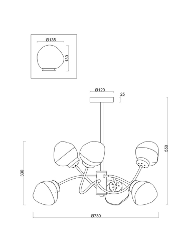 Люстра на штанге Freya Volani FR8017PL-06MG изображение в интернет-магазине Cramer Light фото 10