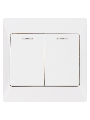 Выключатель двухклавишный с подсветкой Ильмень TDM Electric SQ1823-0004 дополнительное фото фото 3