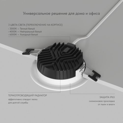Встраиваемый светильник Denkirs Versa DK2461-WH изображение в интернет-магазине Cramer Light фото 3