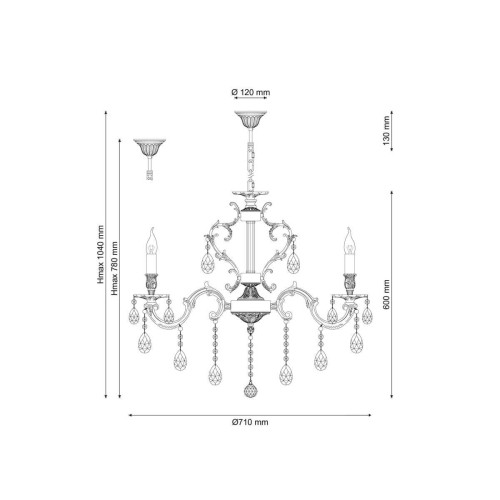 Подвесная люстра Lucia Tucci Barletta 1730.8 Antique изображение в интернет-магазине Cramer Light фото 3