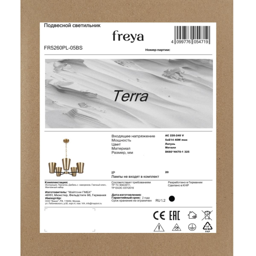 Подвесная люстра Freya Terra FR5260PL-05BS изображение в интернет-магазине Cramer Light фото 8