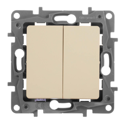 Переключатель двухклавишный Legrand Etika 10A 250V белый 672212 дополнительное фото фото 3