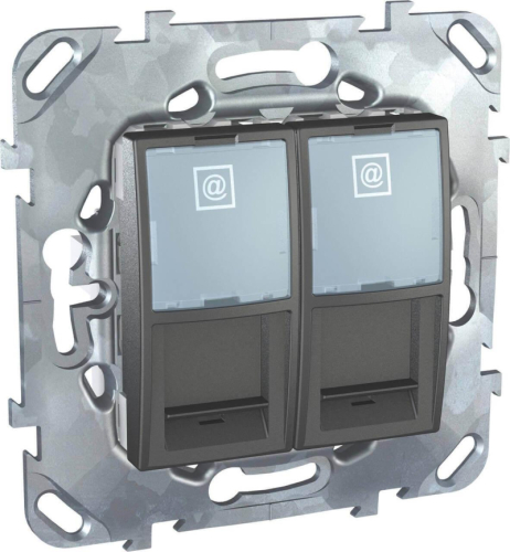 Розетка компьютерная 2хRJ45 Schneider Electric Unica MGU5.2020.12ZD дополнительное фото
