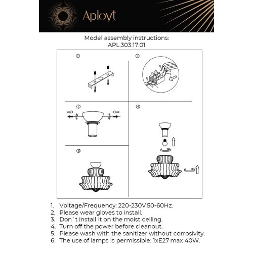 Потолочный светильник Aployt Liana APL.303.17.01 изображение в интернет-магазине Cramer Light фото 2