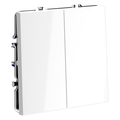 Выключатель двухклавишный Voltum S70 VLS020101 (белый глянцевый) дополнительное фото фото 4