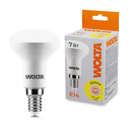 Светодиодная лампа WOLTA 7Вт 3000K E14 грибок матовый 25Y50R7E14 изображение в интернет-магазине Cramer Light