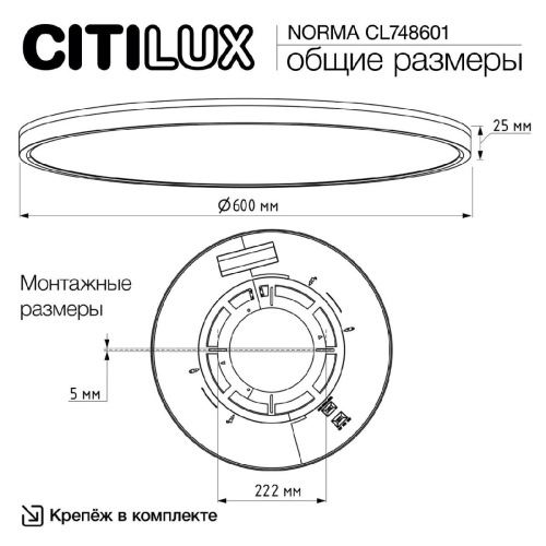 Потолочный светильник Citilux Norma CL748601 изображение в интернет-магазине Cramer Light фото 3