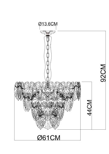 Подвесная люстра Arte Lamp Kapri A4078LM-9CC изображение в интернет-магазине Cramer Light фото 2