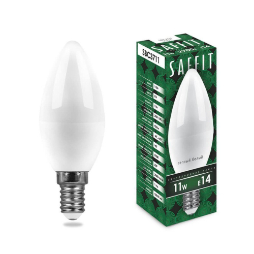 Лампа светодиодная Saffit SBC3711 Свеча E14 11W 2700K 55131 изображение в интернет-магазине Cramer Light