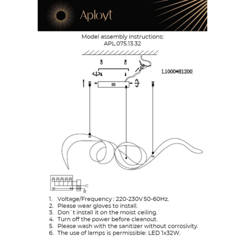 Подвесная люстра Aployt Riccarda APL.075.13.32 изображение в интернет-магазине Cramer Light фото 2