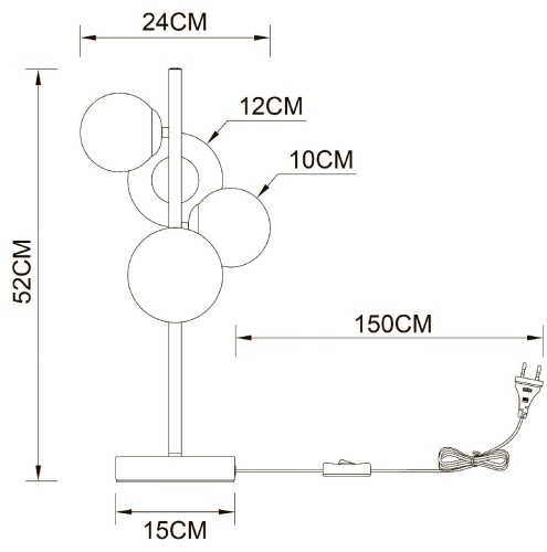 Настольная лампа Arte Lamp Gemini A2243LT-4PB изображение в интернет-магазине Cramer Light фото 4