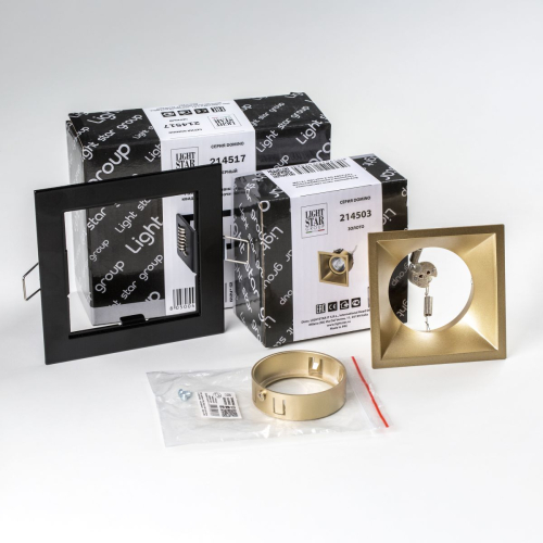 Встраиваемый светильник Lightstar Domino (214517+214503+214003) D51703GMOD изображение в интернет-магазине Cramer Light фото 2