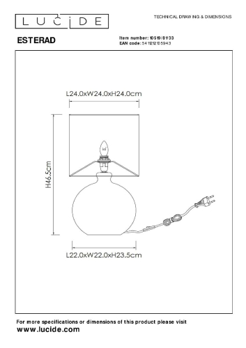Настольная лампа Lucide Esterad 10519/81/33 изображение в интернет-магазине Cramer Light фото 4