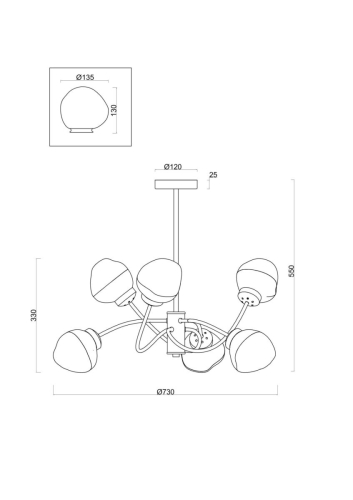 Люстра на штанге Freya Volani FR8017PL-06MG изображение в интернет-магазине Cramer Light фото 15