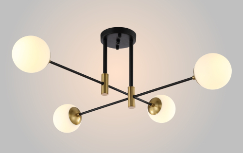 Потолочная люстра Crystal Lux Fidel FIDEL PL4 BLACK изображение в интернет-магазине Cramer Light фото 3