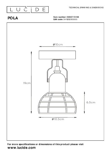 Спот Lucide Paulien 08927/01/66 изображение в интернет-магазине Cramer Light фото 3