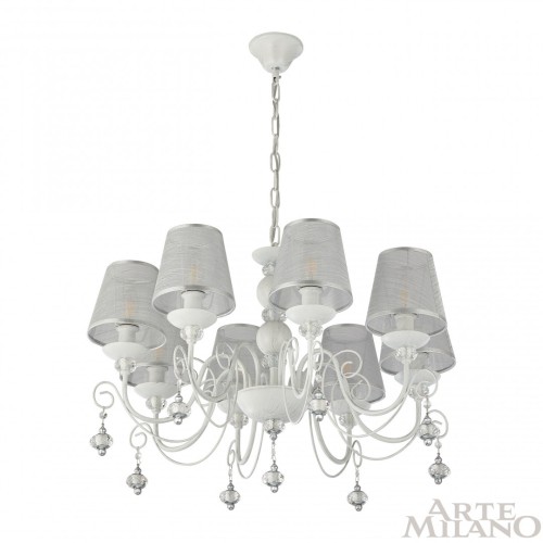 Подвесная люстра Arte Milano 347620/8 WT+SL изображение в интернет-магазине Cramer Light фото 4