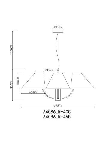 Подвесная люстра Arte Lamp Rondo A4086LM-4CC изображение в интернет-магазине Cramer Light фото 5