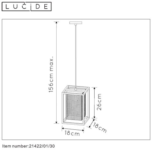 Подвесной светильник Lucide SANSA 21422/01/30 изображение в интернет-магазине Cramer Light фото 6