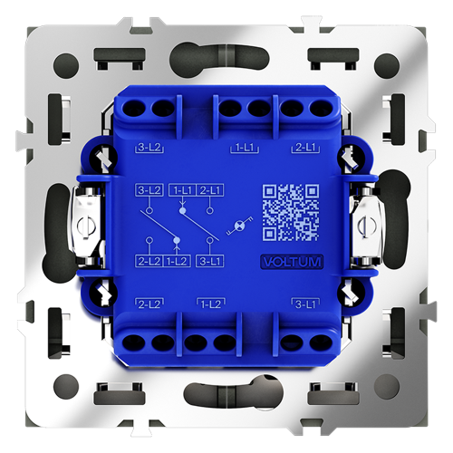 Проходной переключатель двухклавишный с подсветкой Voltum S70 VLS020407 (графит) дополнительное фото фото 4