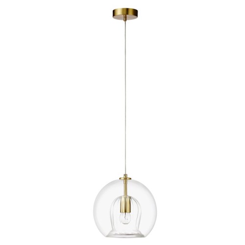 Подвесной светильник Crystal Lux LUISA SP1 BRASS/TRANSPARENT изображение в интернет-магазине Cramer Light