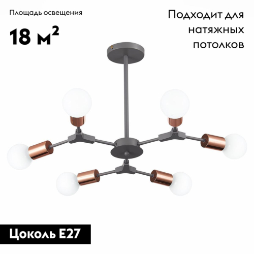 Потолочная люстра Evoluce Palare SLE106403-06 изображение в интернет-магазине Cramer Light фото 2