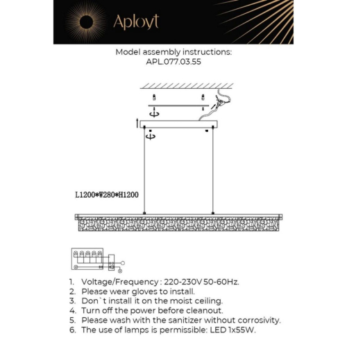 Подвесная люстра Aployt Lutka APL.077.03.55 изображение в интернет-магазине Cramer Light фото 2