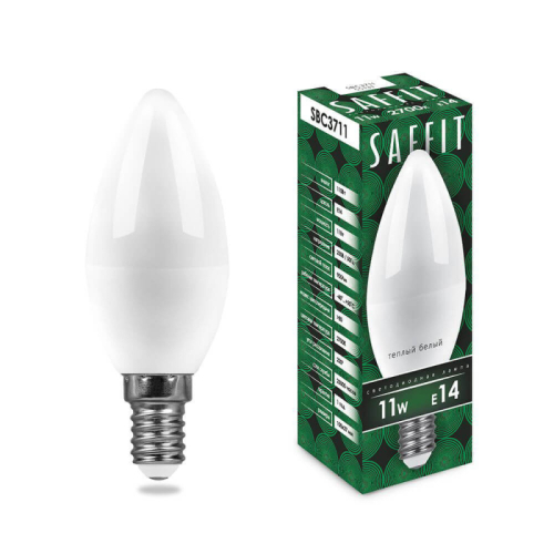 Лампа светодиодная Saffit SBC3711 Свеча E14 11W 2700K 55131 изображение в интернет-магазине Cramer Light