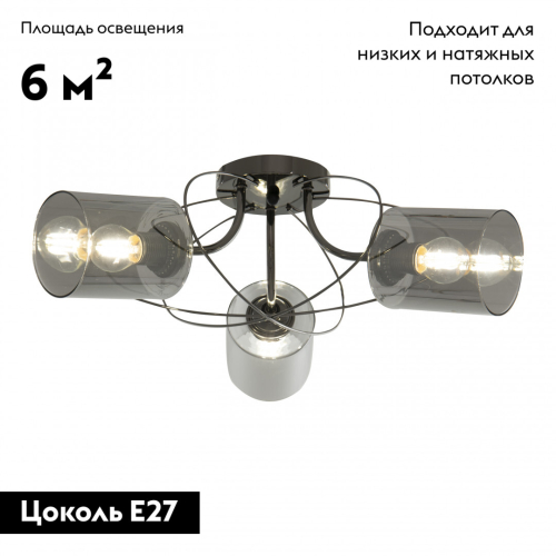 Потолочная люстра Arte Milano Napoli 336336/3 BK изображение в интернет-магазине Cramer Light фото 2