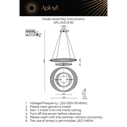 Подвесная люстра Aployt Olimp APL.045.13.90 изображение в интернет-магазине Cramer Light фото 2