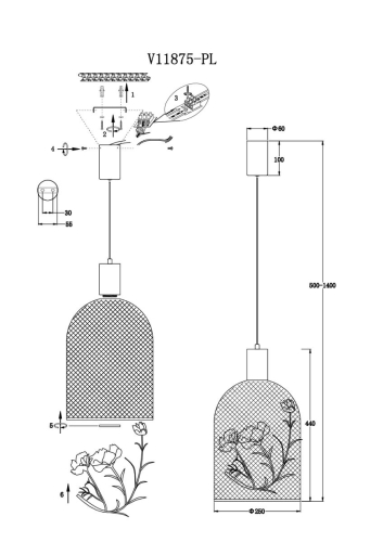Подвесной светильник Moderli Ophelia V11875-PL изображение в интернет-магазине Cramer Light фото 7