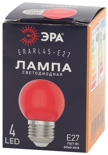 Лампа светодиодная Эра E27 1W 3000K ERARL45-E27 Б0049575 изображение в интернет-магазине Cramer Light фото 4
