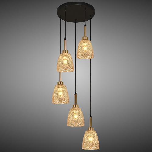 Подвесная люстра Reluce 09011-0.9-05 AMBER изображение в интернет-магазине Cramer Light фото 3