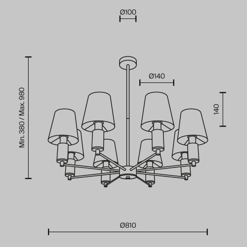 Люстра на штанге Maytoni Lira MOD483PL-08BS изображение в интернет-магазине Cramer Light фото 5
