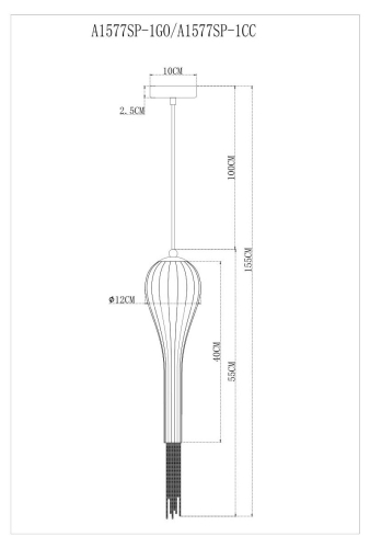 Подвесной светильник Arte Lamp Waterfall A1577SP-1GO изображение в интернет-магазине Cramer Light фото 2