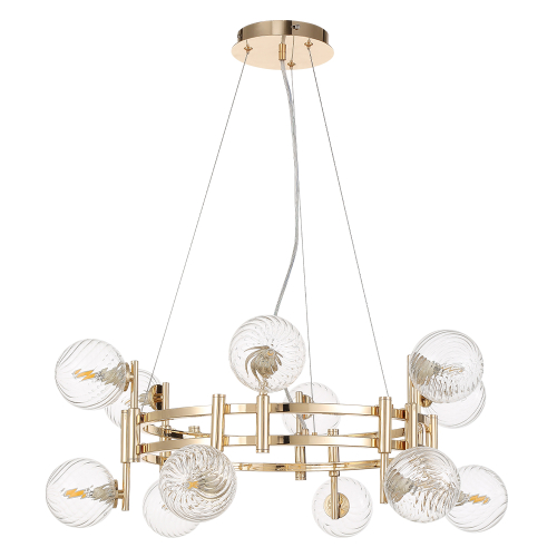 Подвесная люстра Crystal Lux LUXURY SP12 GOLD изображение в интернет-магазине Cramer Light фото 2