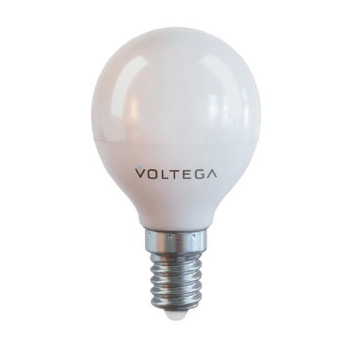 Лампа светодиодная Voltega E14 7W 4000К шар матовый VG2-G45E14cold7W 7055 изображение в интернет-магазине Cramer Light