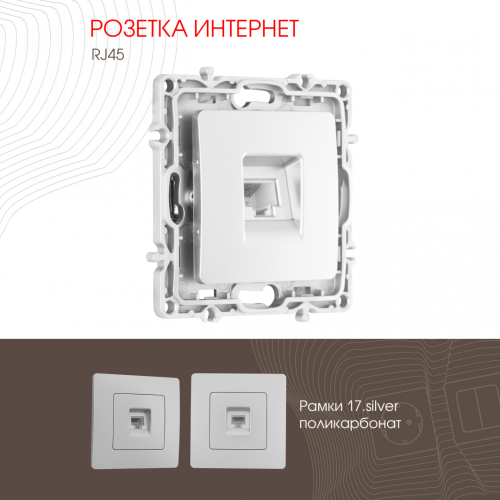 Розетка RJ45 Arte Milano 217.45-1.silver дополнительное фото