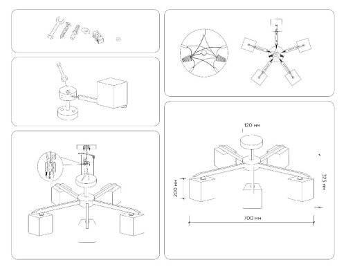 Люстра на штанге Ambrella Light Loft TR83118 изображение в интернет-магазине Cramer Light фото 6