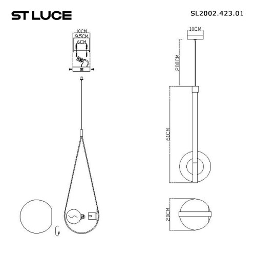 Подвесной светильник ST Luce Moonbag SL2002.423.01 изображение в интернет-магазине Cramer Light фото 5