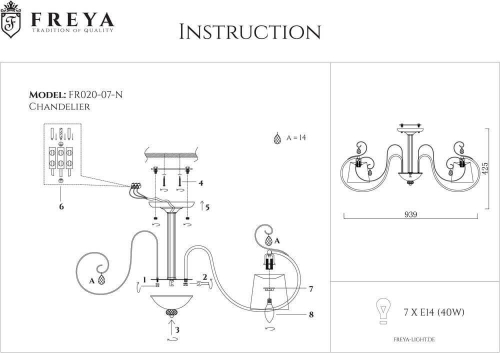 Потолочная люстра Freya Simone FR2020-CL-07-CH изображение в интернет-магазине Cramer Light фото 7