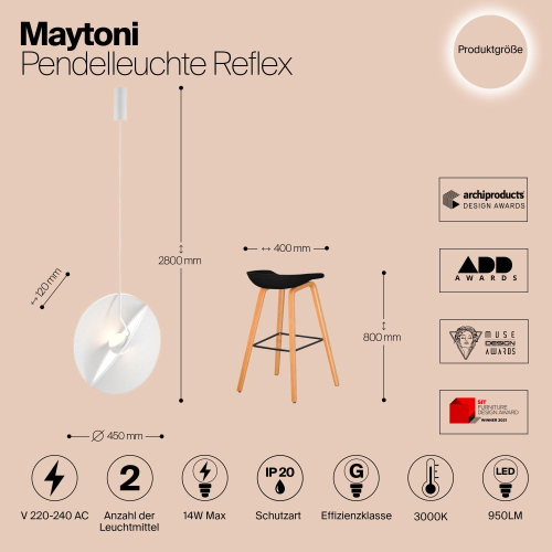 Подвесной светильник Maytoni Reflex MOD154PL-L6W3K изображение в интернет-магазине Cramer Light фото 5