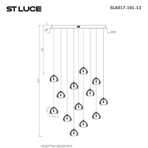 Подвесная люстра ST Luce Waterfall SL6017.101.13 изображение в интернет-магазине Cramer Light фото 6