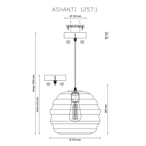 Подвесной светильник Lucia Tucci Ashanti 1257.1 изображение в интернет-магазине Cramer Light фото 2