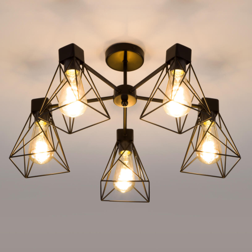 Потолочная люстра Eurosvet Trappola 70107/5 черный изображение в интернет-магазине Cramer Light фото 6